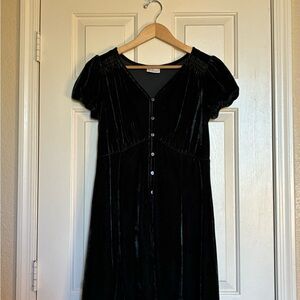 GAP Teen Black Velvet Midi Dress